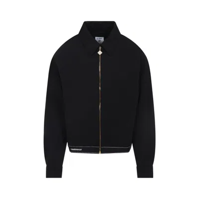 Casablanca Cropped Wool Jacket With Classic Collar In Black