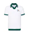 Casablanca White And Green Logo Embroidery Polo Shirt In White