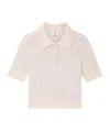 Casablanca Womens Pink Crystal-embellished Monogram Wool Polo Shirt In Pink