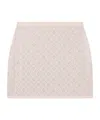 Casablanca Crystal Letters Wool Knitted Miniskirt In Pink