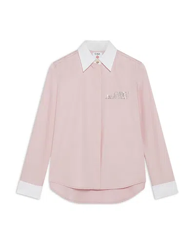 Casablanca Crystal Logo Shirt In Pink
