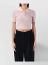 Casablanca Womens Pink Crystal-embellished Monogram Wool Polo Shirt