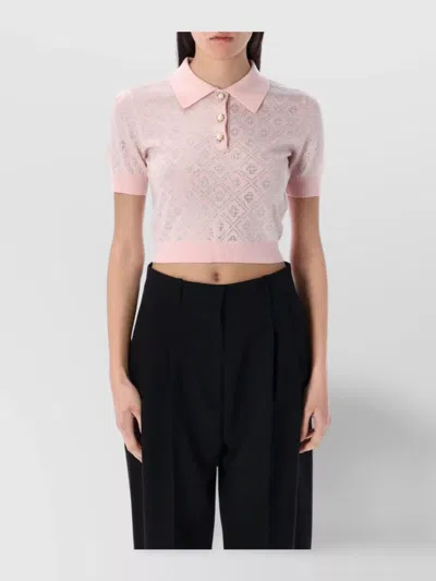 CASABLANCA CRYSTAL MONOGRAM KNIT POLO