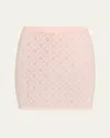 Casablanca Crystal Monogram Mini Skirt In Pink