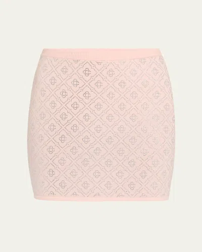Casablanca Crystal Monogram Mini Skirt In Pink