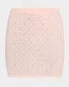 Casablanca Crystal Monogram Mini Skirt In Pink