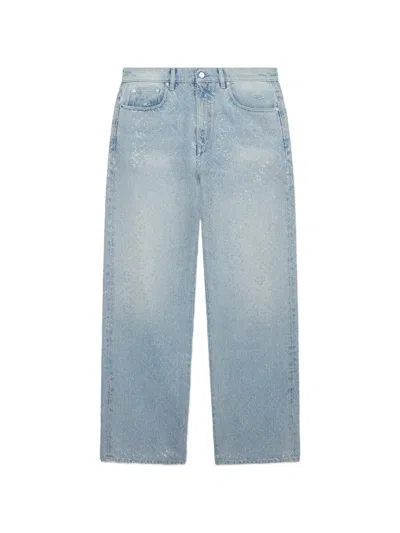 Casablanca Crystal-embellished Monogram Jeans In Blue