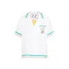 Casablanca Mens Tbc Cuban-collar Graphic-pattern Silk Shirt In White