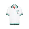Casablanca White Silk Wavy Mountains Cuban Collar Shirt