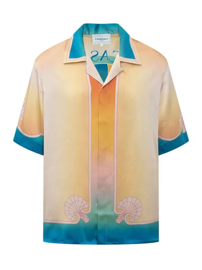 Casablanca Cuban Collar Shirt In Multicolor