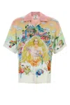 Casablanca Short Sleeve Shirt With Cuban Collar In The Road To Knowledge