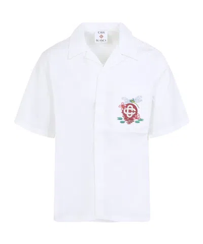 CASABLANCA LOGO-EMBROIDERED SHIRT