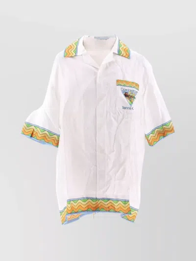 Casablanca Cuban Collar Short Sleeve Shirt