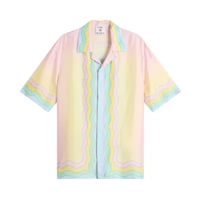 Pre-owned Casablanca Cuban Collar Short-sleeve Shirt 'for The Love Of Dance' | Cream | Men's Size L In White