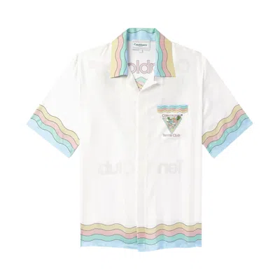Pre-owned Casablanca Cuban Collar Short-sleeve Shirt 'maison De Reve' | White | Men's Size S