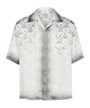 Casablanca Gradient Heart Monogram Bowling Shirt In White