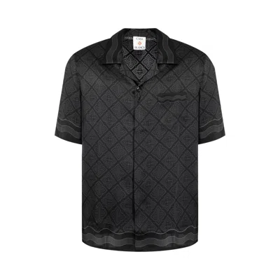 Pre-owned Casablanca Cuban Collar Short-sleeve Shirt 'radiating Monogram' | Multi-color | Men's Size L In Multicolor