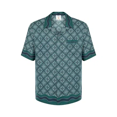 Pre-owned Casablanca Cuban Collar Short-sleeve Shirt 'radiating Monogram' | Multi-color | Men's Size Xxxl In Multicolor