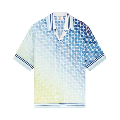 Pre-owned Casablanca Cuban Collar Short-sleeve Shirt 'tennis Tile' | Multi-color | Men's Size L