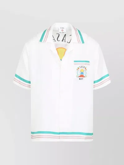 CASABLANCA CUBAN COLLAR SILK SHIRT