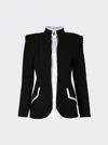 Casablanca Curved Tailored Jacket Black In Black