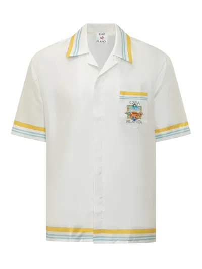 Casablanca Cut Sleeves Cubano Shirt - Mini Style In White