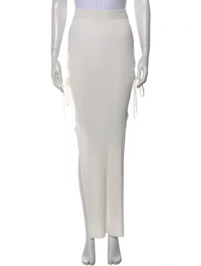 Pre-owned Casablanca Cutout Accent Long Skirt In White