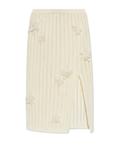 Casablanca White Skirt With Patches In Neutral