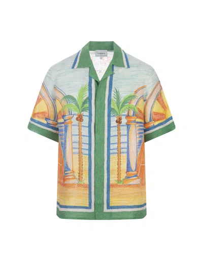 Casablanca Day Of Victory Shirt In Linen In Green