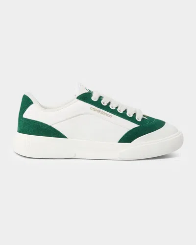 Casablanca Del Mar Colorblocked Suede Low-top Sneakers In White