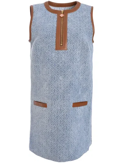 Casablanca Denim Monogram Dress In Blue