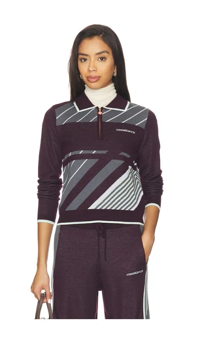 CASABLANCA DIAGONAL SPORTY POLO