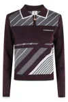 Casablanca "diagonal" Tennis Polo Shirt In Brown