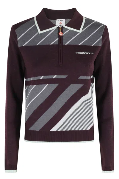 CASABLANCA DIAGONAL SPORTY POLO