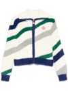 Casablanca Off-white Striped Fluffy Zip Up Jacket In White