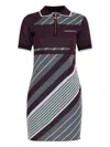 Casablanca Diagonal Striped Mini Dress In Merino Wool In Multi