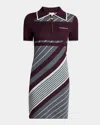 Casablanca "diagonal" Tennis Polo Dress In Purple