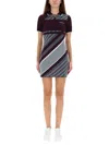Casablanca "diagonal" Tennis Polo Dress In Brown