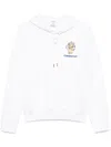 Casablanca Diamond Column Embroidered Hoodie In White