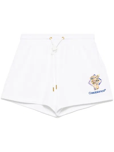 Casablanca Diamond Column Embroidered Sweatsho In White