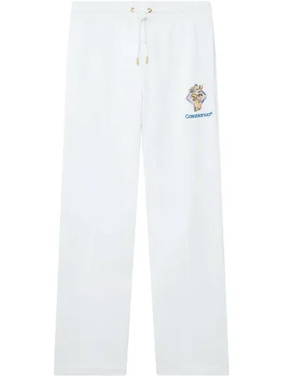 Casablanca Diamond Column-embroidered Track Pants In White
