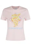 Casablanca Diamond Column Printed Fitted T-shirt In Pink