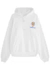 Casablanca 'diamond Column' White Hoodie With Drawstring Hood And Logo Print On The Front In White