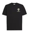 Casablanca Black Crewneck T-shirt With Logo Detail On The Front And Maxi Logo Print On The Rear In Black