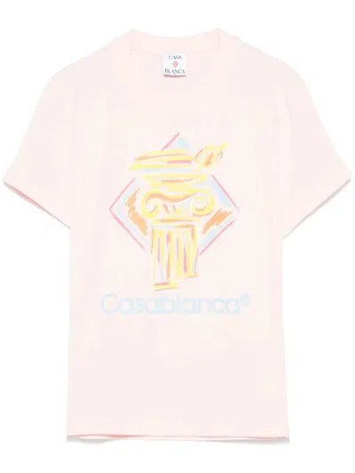 Casablanca Diamond Column Printed Fitted T-shirt Clothing In Neutral