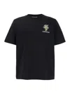 Casablanca Black Crewneck T-shirt With Logo Detail On The Front And Maxi Logo Print On The Rear