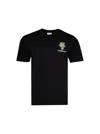 Casablanca Black Crewneck T-shirt With Logo Detail On The Front And Maxi Logo Print On The Rear In Black