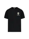 Casablanca Black Crewneck T-shirt With Logo Detail On The Front And Maxi Logo Print On The Rear In Black  