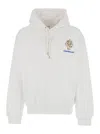 Casablanca 'diamond Column' White Hoodie With Drawstring Hood And Logo Print On The Front In White
