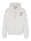 Casablanca 'diamond Column' White Hoodie With Drawstring Hood And Logo Print On The Front